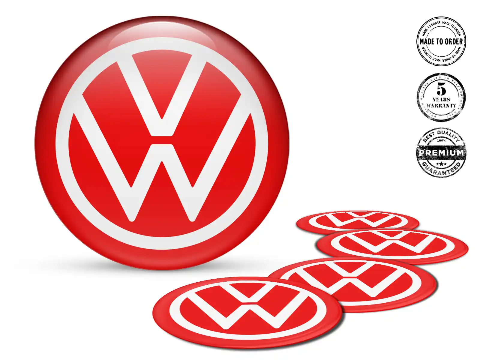 VW Epoxy Dome Stickers Logo Resin Rim Decals